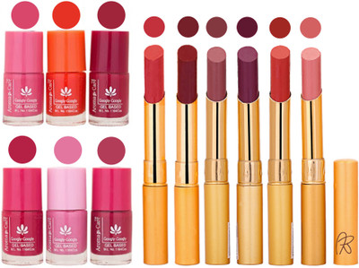 

Aroma Care Quick Dry Nail Polish and Rythm Lipstick Combo 1803201969(Set of 12)