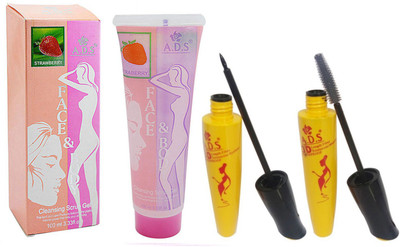 

ADS Cleansing Strawberry scrub gel / Eye liner With Mascara(Set of 3)