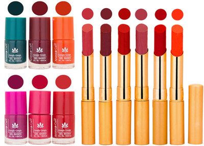 

Aroma Care Famous Combo of Nail Polish with Rythm Long Lasting Lipstick Sets 183201784(Set of 12)