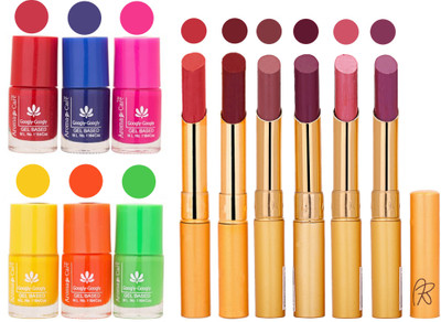 

Aroma Care Makeup Women Nail Polish and Exclusive Long Lasting Lipstick Set 104(Set of 12)