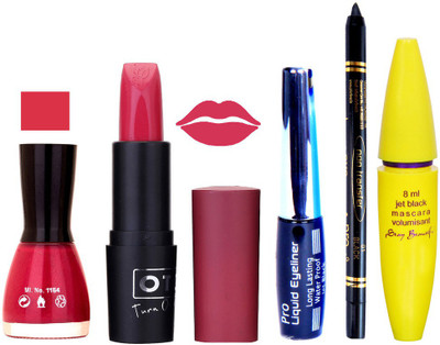 

Rythmx Lipstick, Nail Polish, Eyeliner,Black Kajal Makeup Combo Kit 1339(Set of 5)