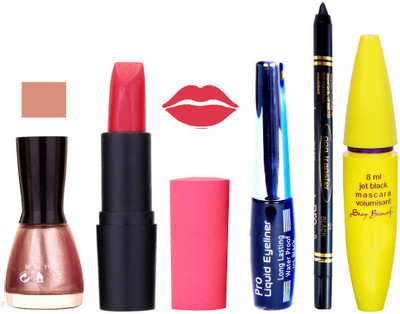 

Rythmx Lipstick, Nail Polish, Eyeliner,Black Kajal Makeup Combo Kit 1336(Set of 5)