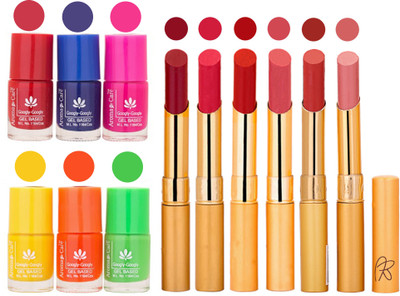 

Aroma Care Makeup Women Nail Polish and Exclusive Long Lasting Lipstick Set 08(Set of 12)