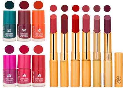 

Aroma Care Famous Combo of Nail Polish with Rythm Long Lasting Lipstick Sets 183201785(Set of 12)