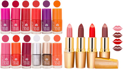 

Aroma Care Lot of 12-piece Surprise Nail Polish Set and Rythm Lipsticks Combo 141(Set of 16)