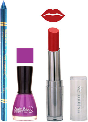 

Rythmx Lipstick , Nail Polish And Turquoise Blue Kajal Makeup Combo 1170(Set of 3)