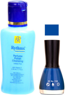 

Rythmx Blue Shades Nail Polish With Extra Strenth Polish remover 48031(Set of 2)