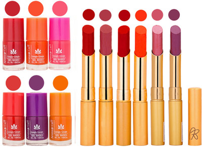 

Aroma Care Nail Polish Set and Rythm Lipstick Sets ( Modern Shades) 1803201822(Set of 12)