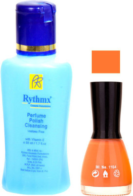

Rythmx Peach Shades Nail Polish With Extra Strenth Polish remover 48058(Set of 2)