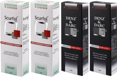 

Atrimed Denz & Darc Hair Oil and Scurfol Anti-Dandruff Topical Pack of 4(Set of 4)
