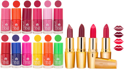 

Aroma Care Gel Nail Polish Set Quick Dry, Long Lasting and Creamy Matte Lipstick Combo 110(Set of 16)