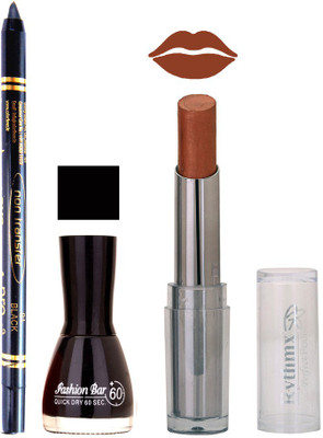 

Rythmx Lipstick , Nail Polish And Stay On Black Kajal Makeup Combo 993(Set of 3)