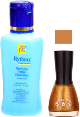 

Rythmx Shimmer Light Pinkish Shades Nail Polish With Extra Strenth Polish remover 48049(Set of 2)