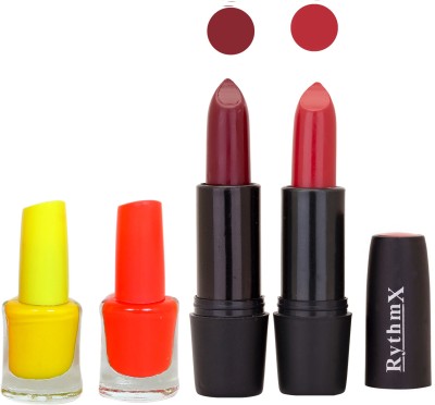 

Rythmx ST RYTH BLK LIPSTICKS AND NAIL POLISH IMPORTANT COMBO 033(Set of 4)