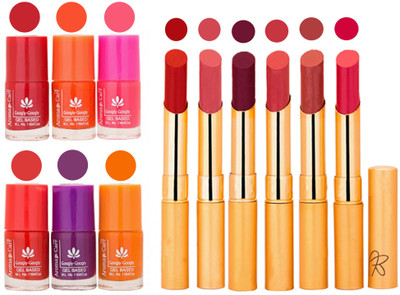

Aroma Care Nail Polish Set and Rythm Lipstick Sets ( Modern Shades) 1803201761(Set of 12)