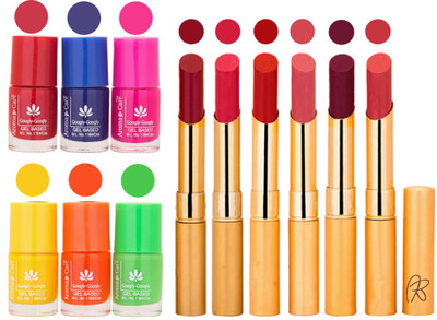 

Aroma Care Makeup Women Nail Polish and Exclusive Long Lasting Lipstick Set 03(Set of 12)