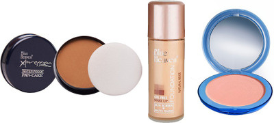 

Blue Heaven Xpression Pan Cake (73), Oil Free Foundation (Natural Beige) & Silk On Face Compact (SKIN) Combo.(Set of 3)