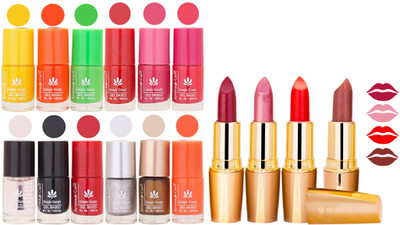 

Aroma Care Gel Nail Polish Set Quick Dry, Long Lasting and Creamy Matte Lipstick Combo 1127(Set of 16)