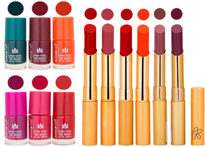 

Aroma Care Famous Combo of Nail Polish with Rythm Long Lasting Lipstick Sets 183201821(Set of 12)