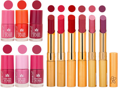 

Aroma Care Quick Dry Nail Polish and Rythm Lipstick Combo 1803201886(Set of 12)