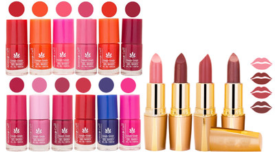 

Aroma Care Lot of 12-piece Surprise Nail Polish Set and Rythm Lipsticks Combo 125(Set of 16)
