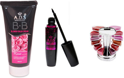 

ADS BB Cream/ Waterproof Eyeliner / Lipgloss Palette(Set of 3)