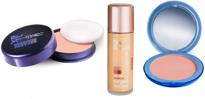 

Blue Heaven Xpression Pan Cake,Oil Free Foundation & Silk On Face Compact Combo.(Set of 3)