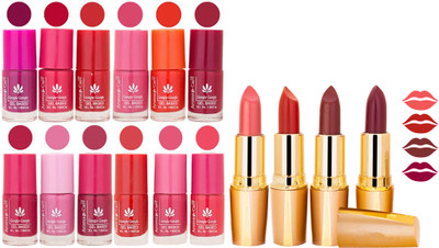 

Aroma Care All About Nail 12 Piece Color Nail Lacquer Combo Set + 4 Rythm Creamy Matte Lipstick Combo 28(Set of 16)