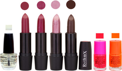 Rythmx GSR RYTH BLK LIPSTICKS AND NAIL POLISH IMPORTANT COMBO 068(Set of 7)