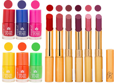 

Aroma Care Makeup Women Nail Polish and Exclusive Long Lasting Lipstick Set 125(Set of 12)