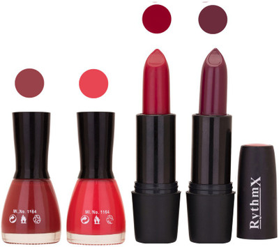 

Rythmx FB NAIL POLISHES BLACK LIPSTICKS IMPORTANT COMBO 56(Set of 4)