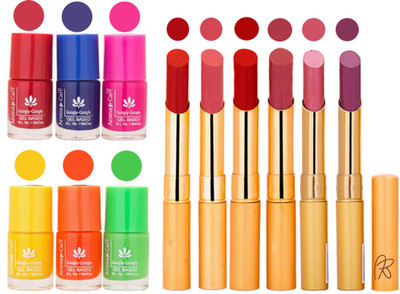 

Aroma Care Makeup Women Nail Polish and Exclusive Long Lasting Lipstick Set 58(Set of 12)