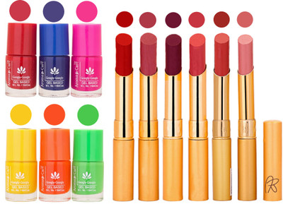 

Aroma Care Makeup Women Nail Polish and Exclusive Long Lasting Lipstick Set 114(Set of 12)