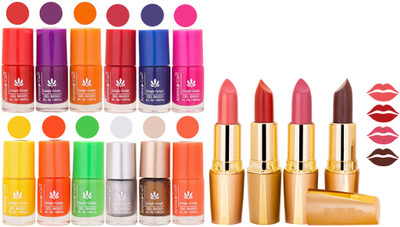 

Aroma Care All About Nail 12 Piece Color Nail Lacquer Combo Set + 4 Rythm Creamy Matte Lipstick Combo 52(Set of 16)