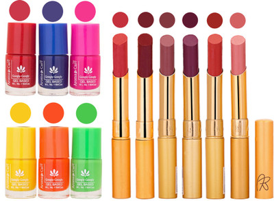 

Aroma Care Makeup Women Nail Polish and Exclusive Long Lasting Lipstick Set 105(Set of 12)
