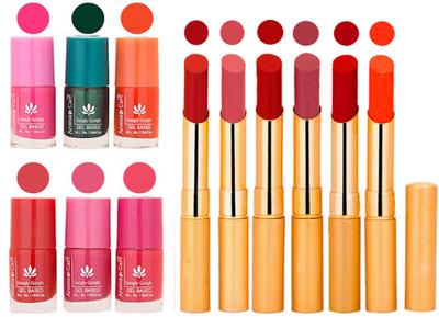 

Aroma Care Perfect Combo of Nail Polish and Rythm Lipstick Popular Shades in Wholesale Rate 2332017056(Set of 12)