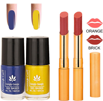 

Aroma Care Nail Polish RHYTHM Orange Lipstick Combo 111(Set of 4)