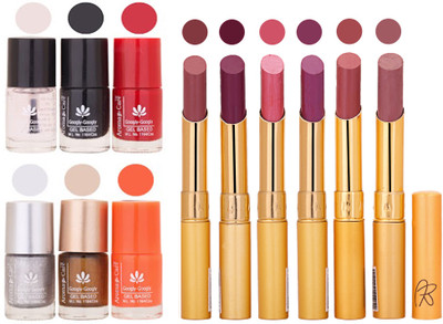 

Aroma Care 6 Nail Polish Set Rythm 6 Pcs Lipstick 6 Awesome Color for Fashion Women 2332017163(Set of 12)