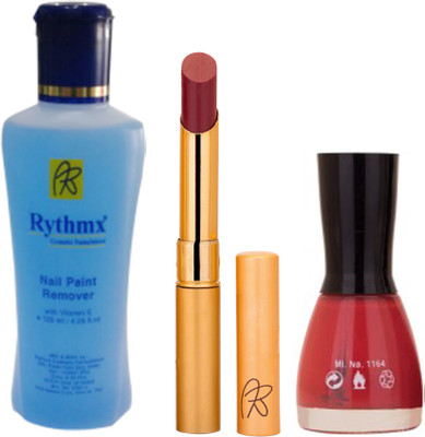 

Rythmx RythmX Meroon Lipstick +Nail Polish Combo 2206201606(Set of 3)