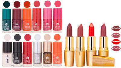 

Aroma Care Lot of 12-piece Surprise Nail Polish Set and Rythm Lipsticks Combo 178(Set of 16)