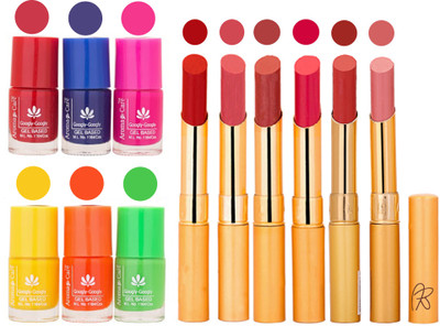 

Aroma Care Makeup Women Nail Polish and Exclusive Long Lasting Lipstick Set 70(Set of 12)