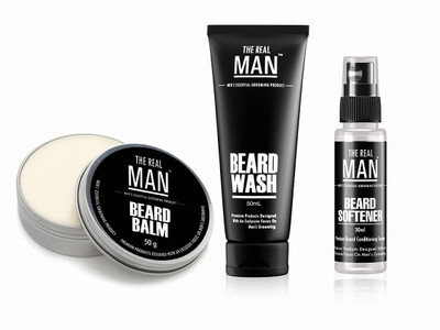 

The Real Man Beard Balm(50g), Beard Wash(50ml) & Beard Softener(30ml)(Set of 3)