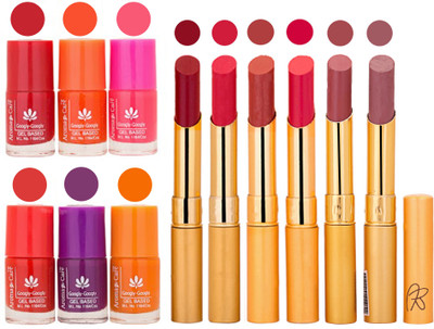 

Aroma Care Nail Polish Set and Rythm Lipstick Sets ( Modern Shades) 1803201735(Set of 12)