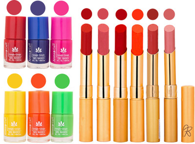 

Aroma Care Makeup Women Nail Polish and Exclusive Long Lasting Lipstick Set 74(Set of 12)