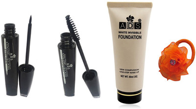 

ADS Waterproof Eyeliner / Mascara / White Invisible Foundation / Band(Set of 4)