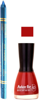 

Fashion Bar Brown Nail Polish With Pro Non Transfer Kajal 71(Set of 2)