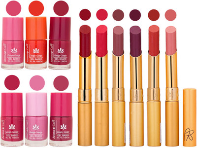 

Aroma Care Quick Dry Nail Polish and Rythm Lipstick Combo 1803201905(Set of 12)