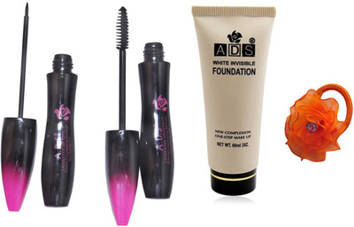 

ADS Waterproof Eyeliner / Mascara / White Invisible Foundation / Band(Set of 4)