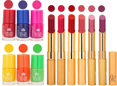 

Aroma Care Makeup Women Nail Polish and Exclusive Long Lasting Lipstick Set 07(Set of 12)