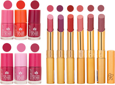 

Aroma Care Quick Dry Nail Polish and Rythm Lipstick Combo 1803202029(Set of 12)